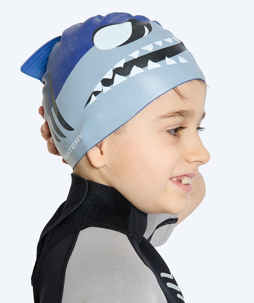 Watery Badekappe für Kinder - Dashers - Shark (Blau/Grau) - Image 5