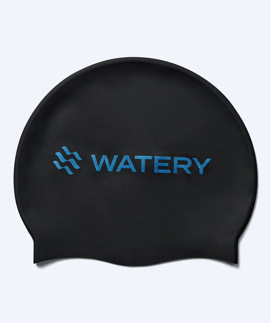 Watery Badekappe - Signature Metallic - Schwarz/Blau