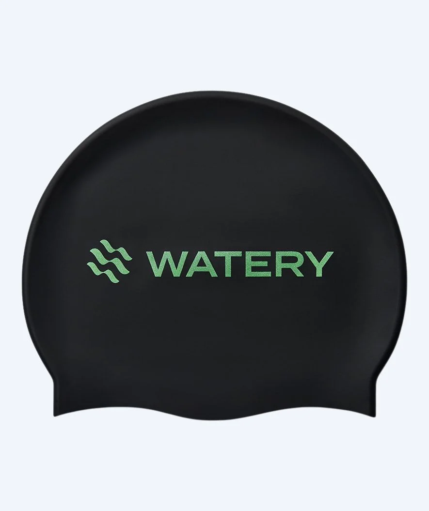 Watery Badekappe - Signature Metallic - Schwarz/Grün