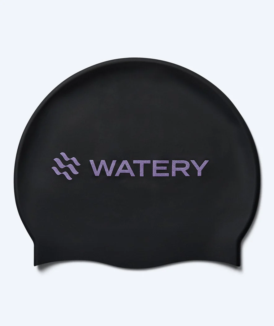 Watery Badekappe - Signature Metallic - Schwarz/Lila