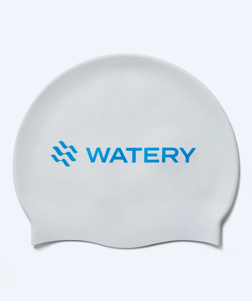 Watery Badekappe - Signature Metallic - Weiß/Blau