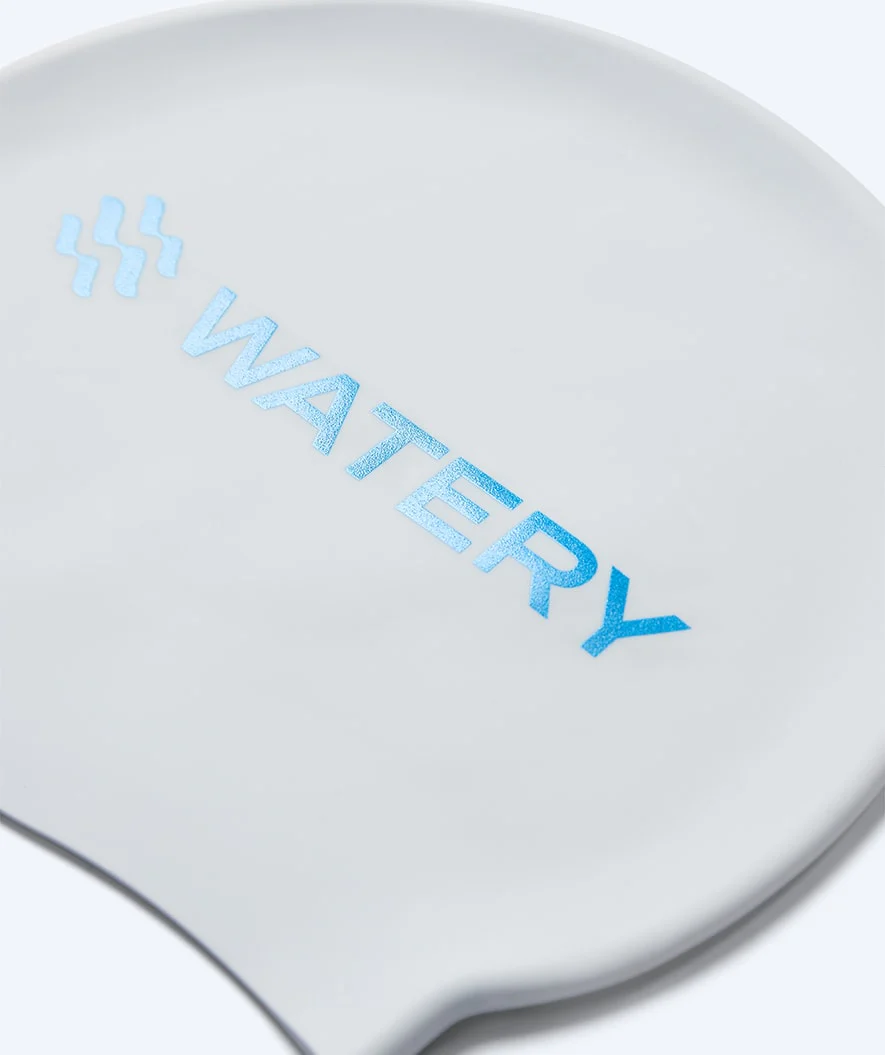 Watery Badekappe - Signature Metallic - Weiß/Blau - Image 2