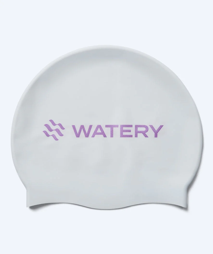 Watery Badekappe - Signature Metallic - Weiß/Lila