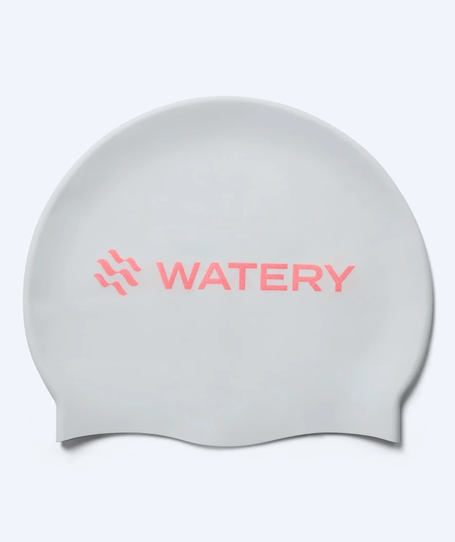 Watery Badekappe - Signature Metallic - Weiß/Hellrosa