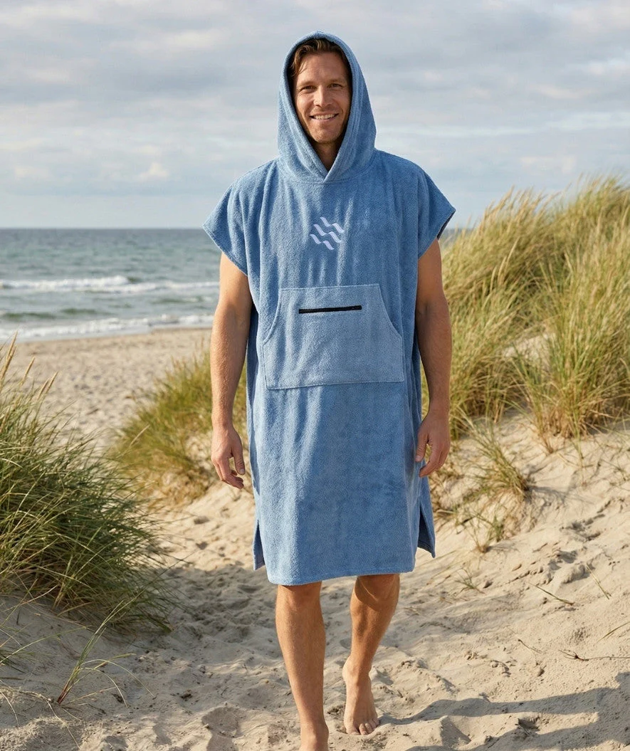 Watery Badeponcho für Erwachsene - Baumwolle - Atlantic Blue - Image 4