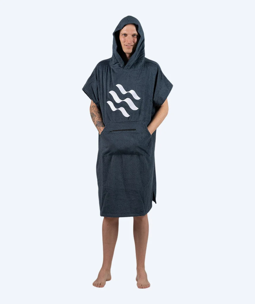Watery Badeponcho für Erwachsene - Baumwolle - Donkerblau