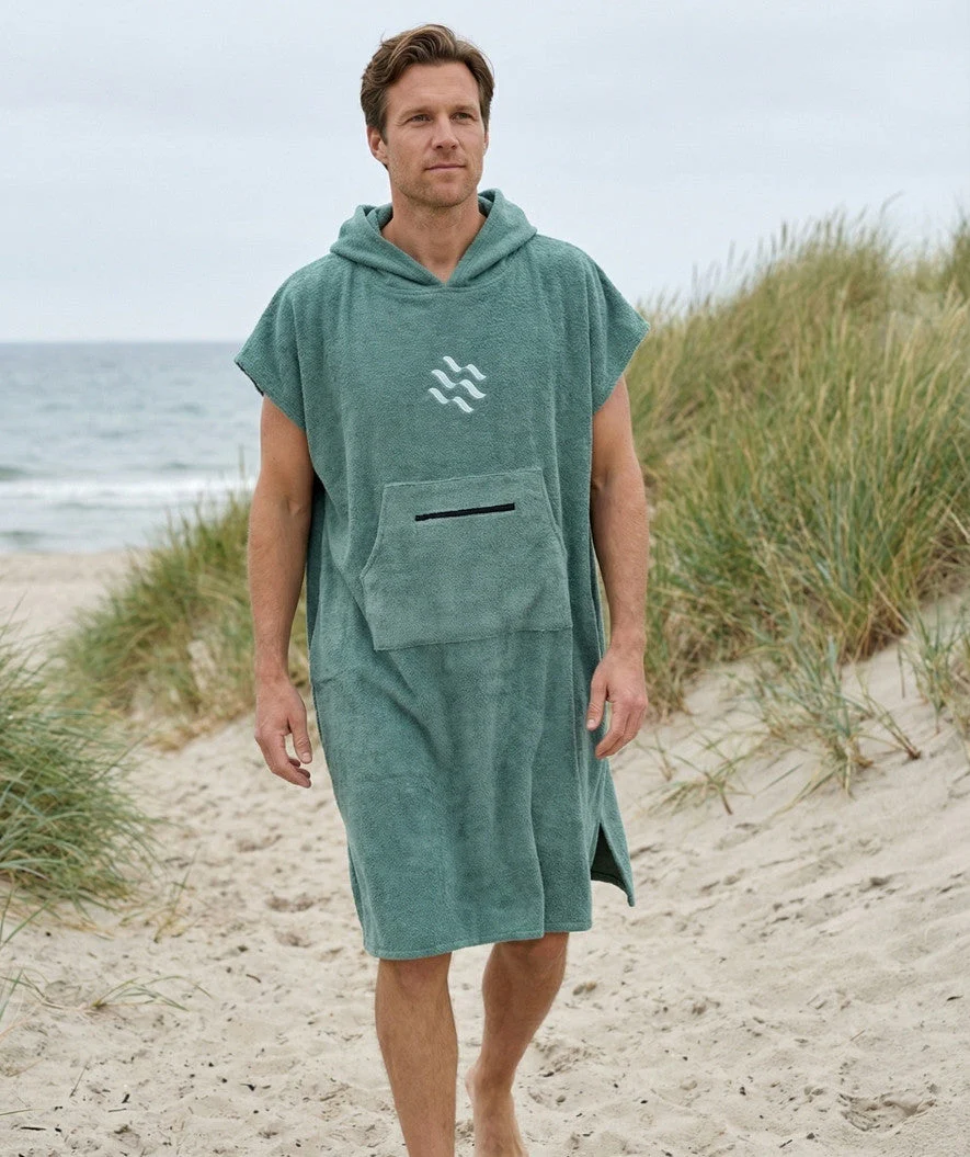 Watery Badeponcho für Erwachsene - Baumwolle - Forrest Green - Image 4