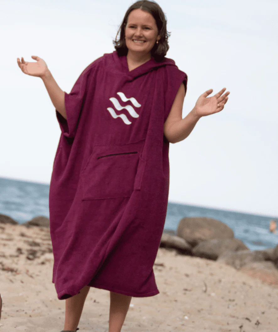 Watery Badeponcho für Erwachsene - Baumwolle - Lila - Image 10