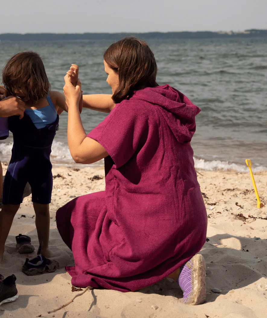 Watery Badeponcho für Erwachsene - Baumwolle - Lila - Image 13