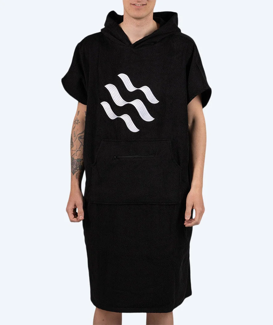 Watery Badeponcho für Erwachsene - Baumwolle - Schwarz - Image 2