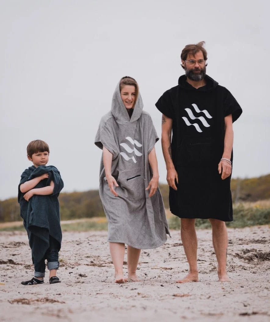 Watery Badeponcho für Erwachsene - Baumwolle - Schwarz - Image 21
