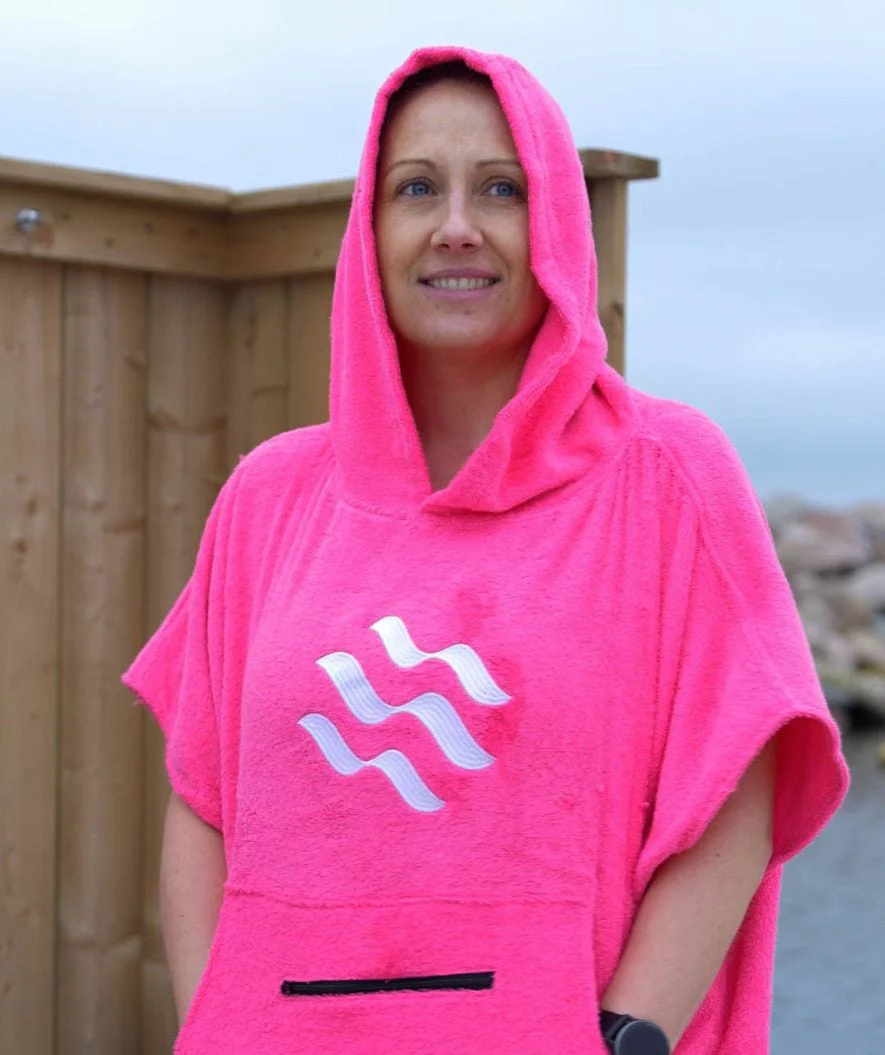 Watery Badeponcho für Erwachsene - Baumwolle - Schwarz - Image 6