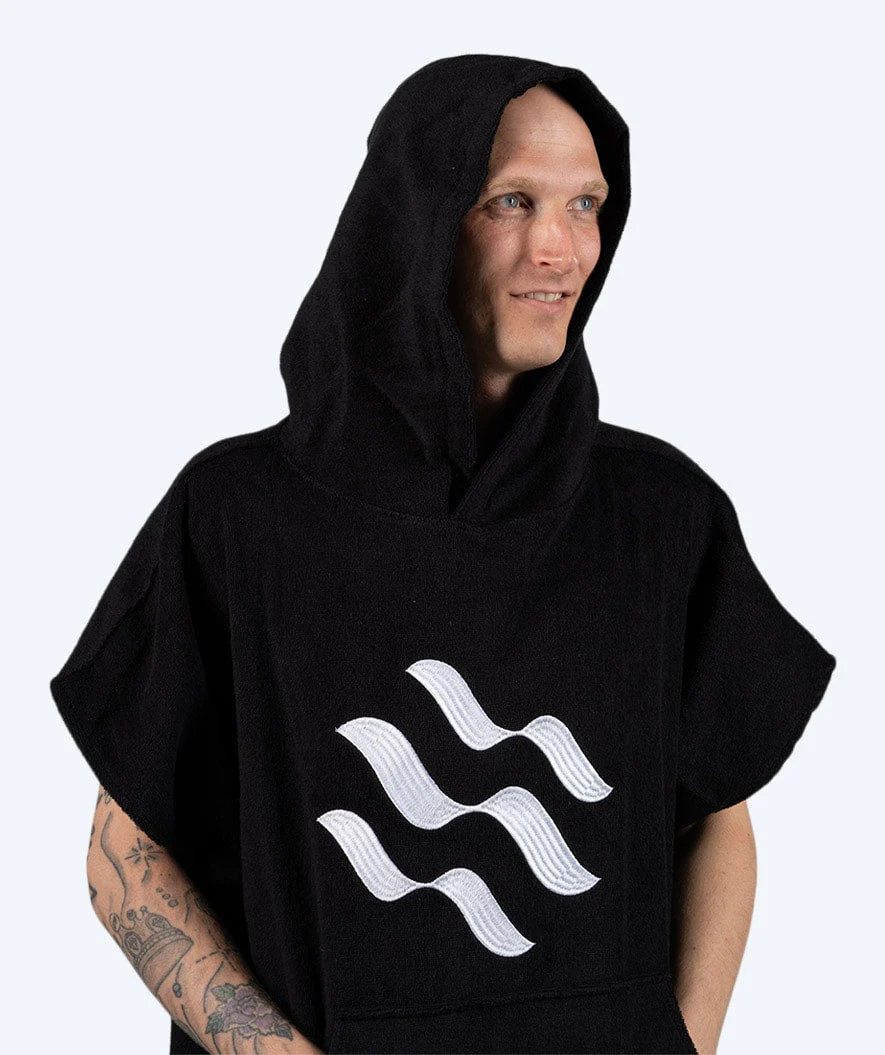 Watery Badeponcho für Erwachsene - Baumwolle - Schwarz - Image 8