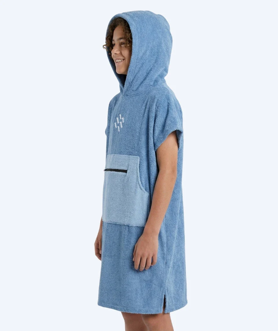 Watery Badeponcho für Junioren (6-15) - Baumwolle - Atlantic Blue - Image 3