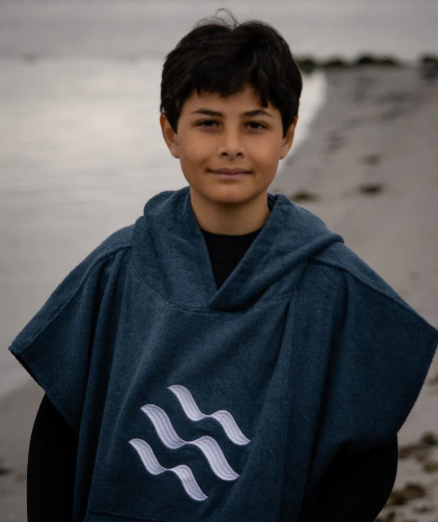 Watery Badeponcho für Junioren (6-15) - Baumwolle - Donkerblau - Image 6