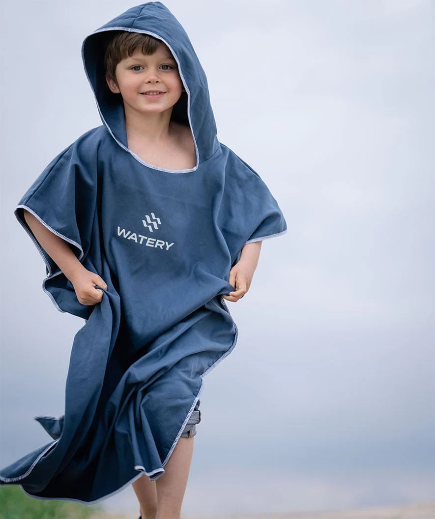 Watery Badeponcho für Junioren (6-15) - Mikrofaser - Donkerblau - Image 12
