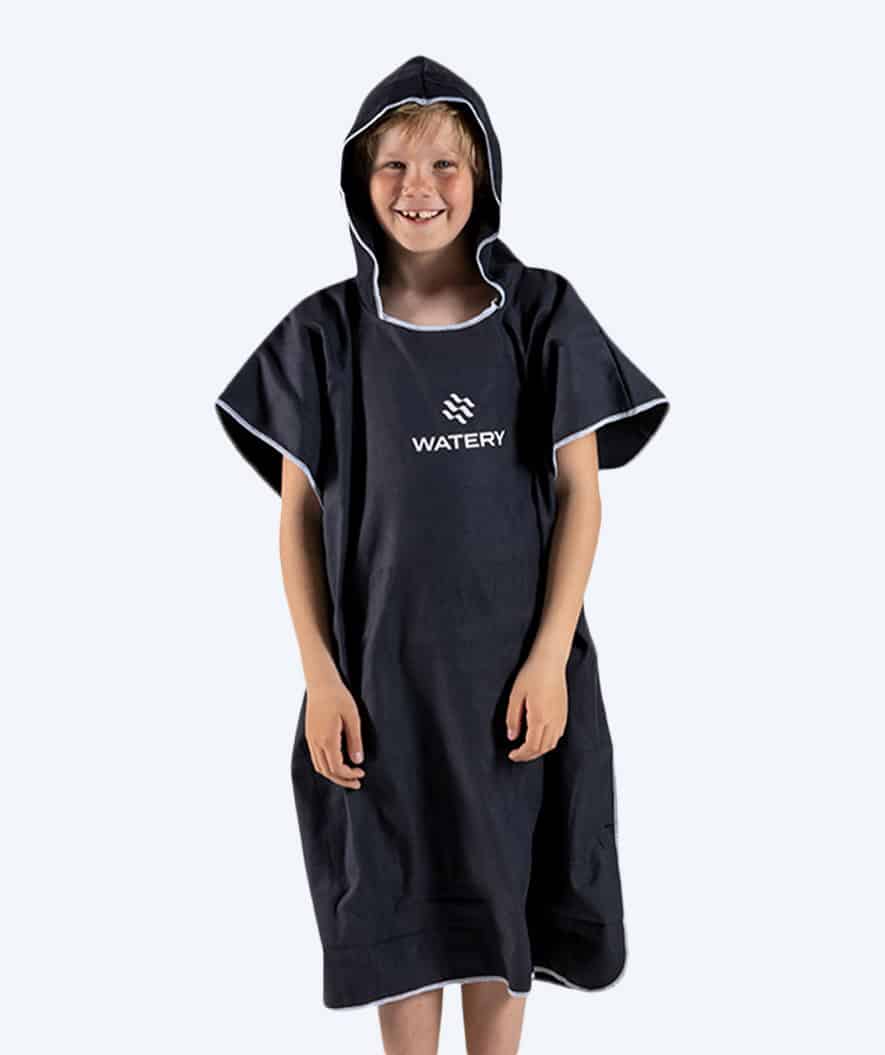 Watery Badeponcho für Junioren (6-15) - Mikrofaser - Schwarz
