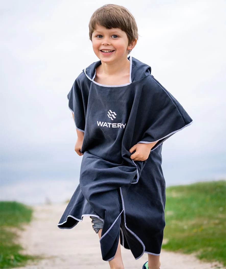 Watery Badeponcho für Junioren (6-15) - Mikrofaser - Schwarz - Image 16