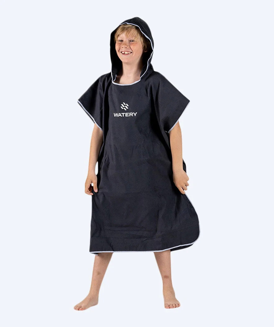 Watery Badeponcho für Junioren (6-15) - Mikrofaser - Schwarz - Image 5
