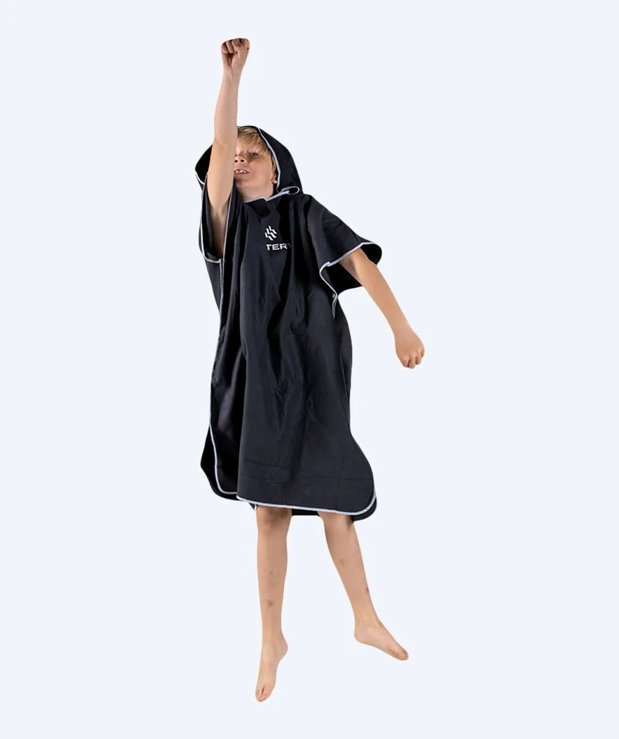 Watery Badeponcho für Junioren (6-15) - Mikrofaser - Schwarz - Image 7