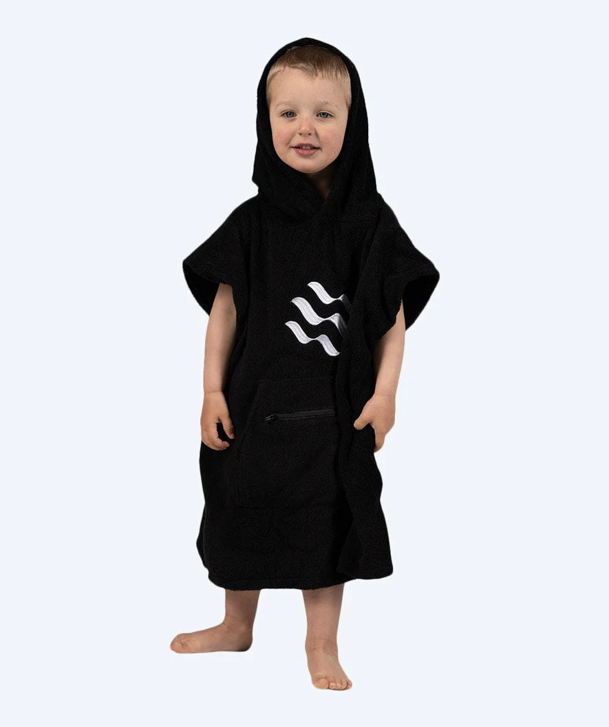 Watery Badeponcho für Kinder (1-6) - Baumwolle - Schwarz