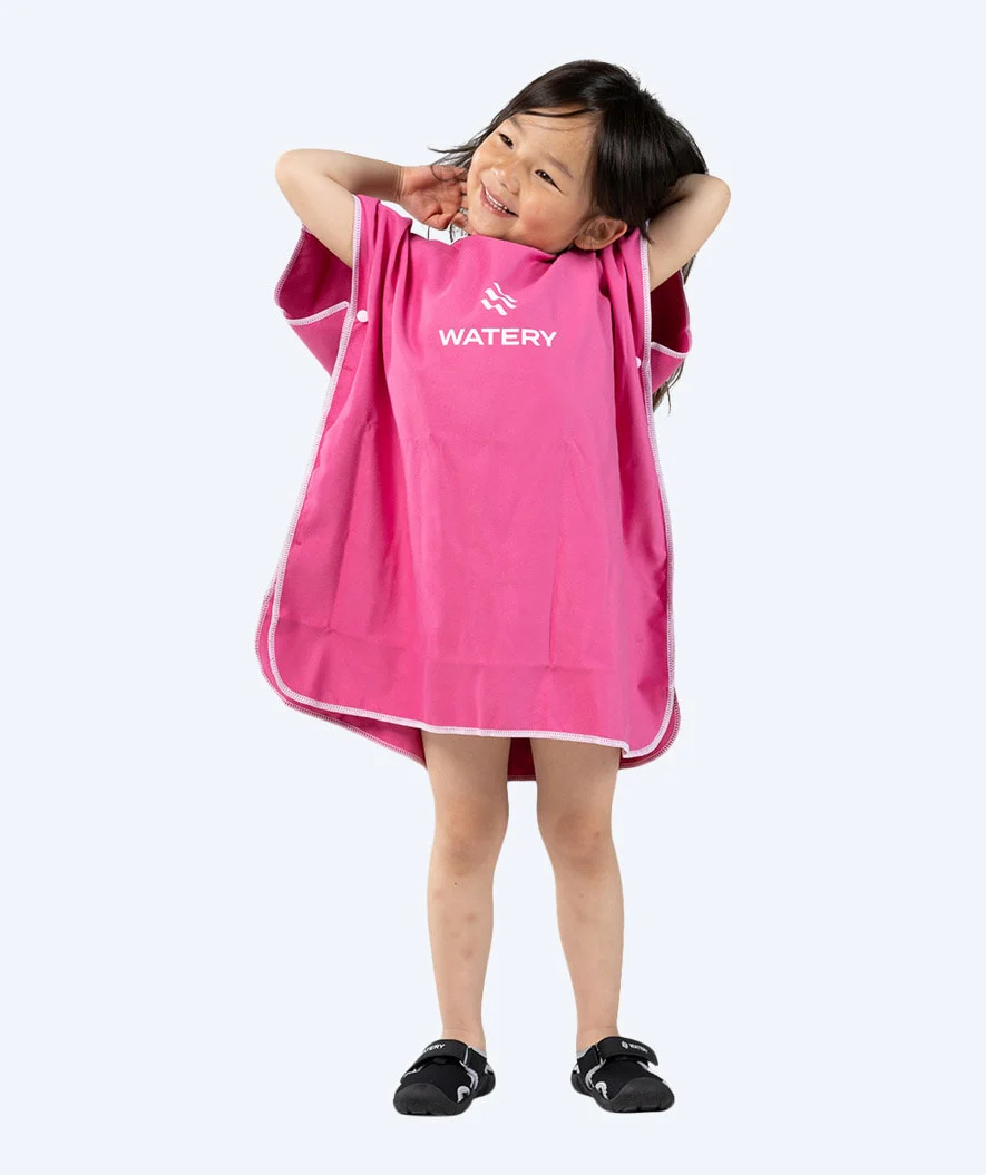 Watery Badeponcho für Kinder (1-6) - Mikrofaser - Rosa - Image 2