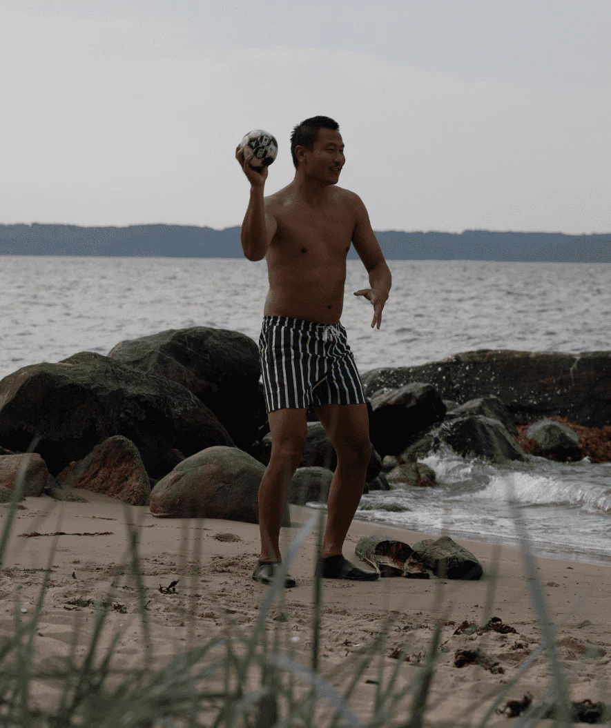 Watery Badeshorts für Herren - Kelvin Eco - Grün/Weiß - Image 11