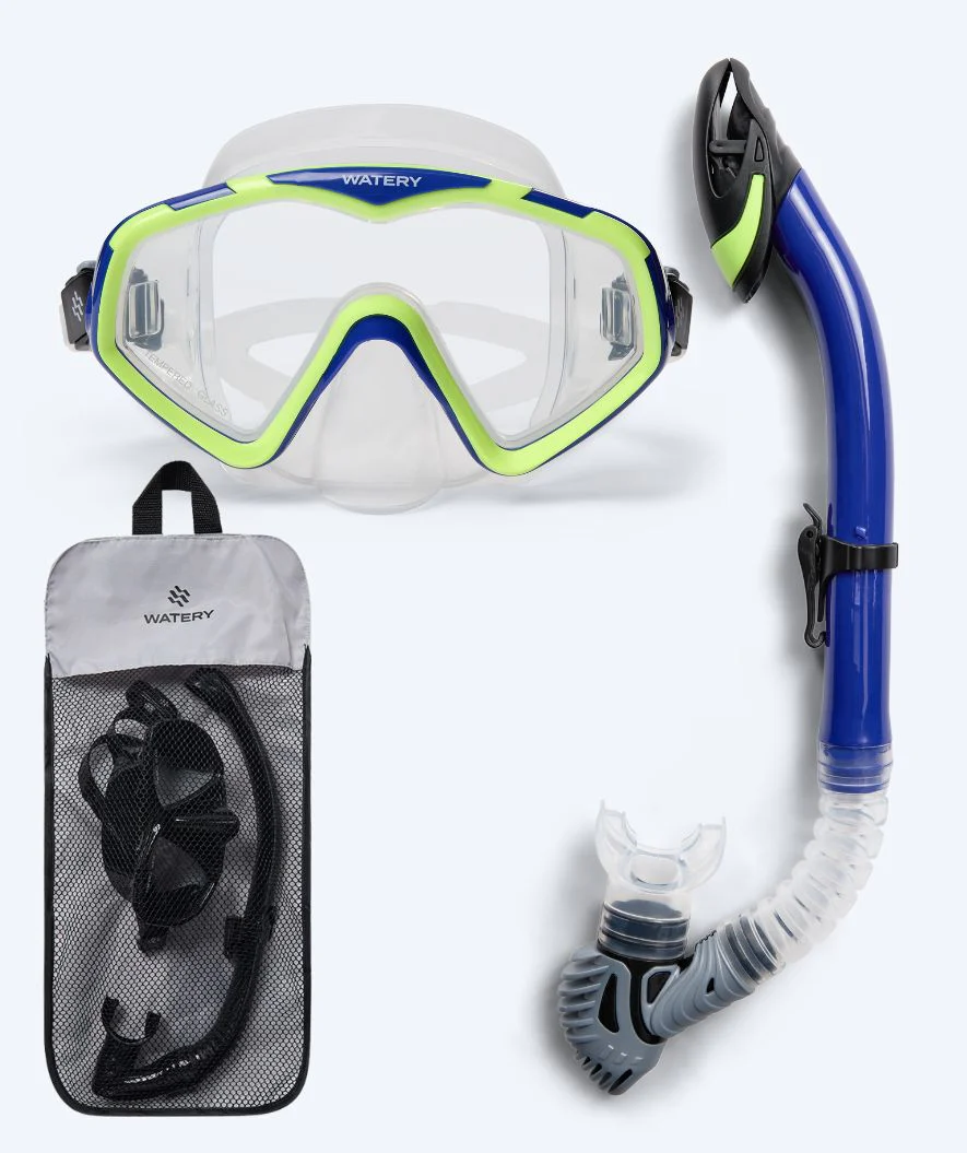 Watery Combo Schnorchelset für Erwachsene (ab 15 Jahre) - Leach Pro - Blau/Gelb - Image 16