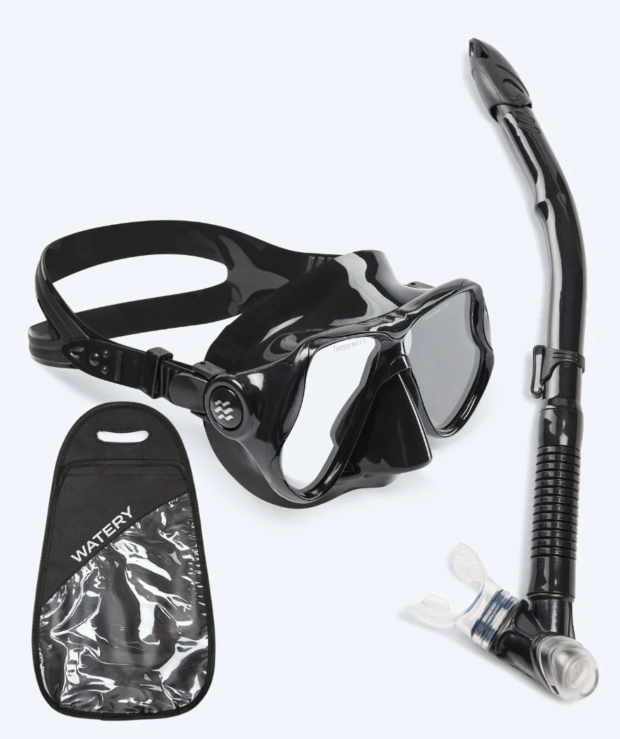 Watery Combo Schnorchelset für Erwachsene - Hudson Semi-Dry - Schwarz - Image 12