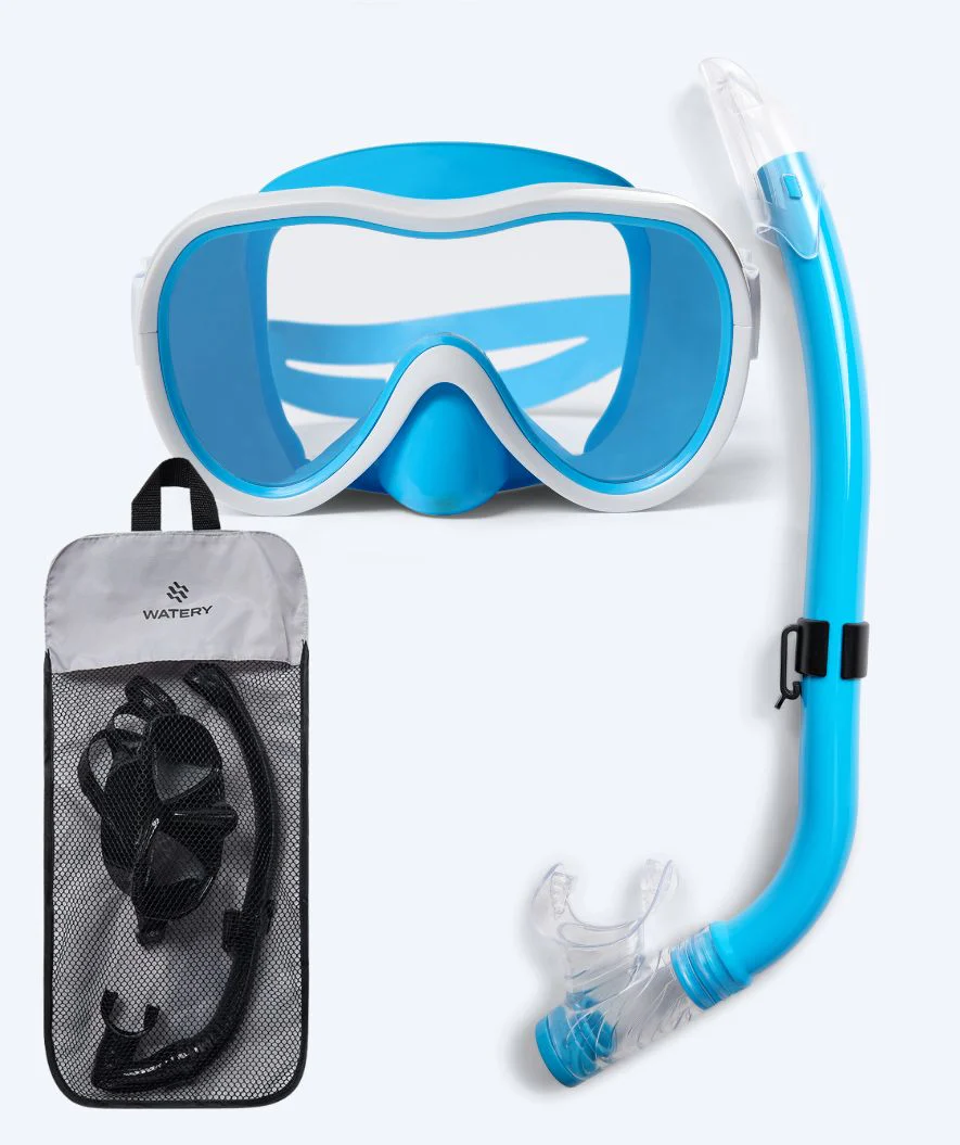 Watery Combo Schnorchelset für Junioren (8-15) - Odine - Blau/Weiß - Image 13