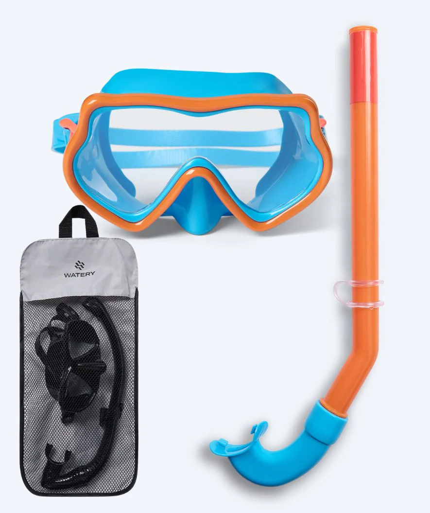 Watery Combo Schnorchelset für Kinder (4-10) - Pulina - Blau/Orange - Image 12