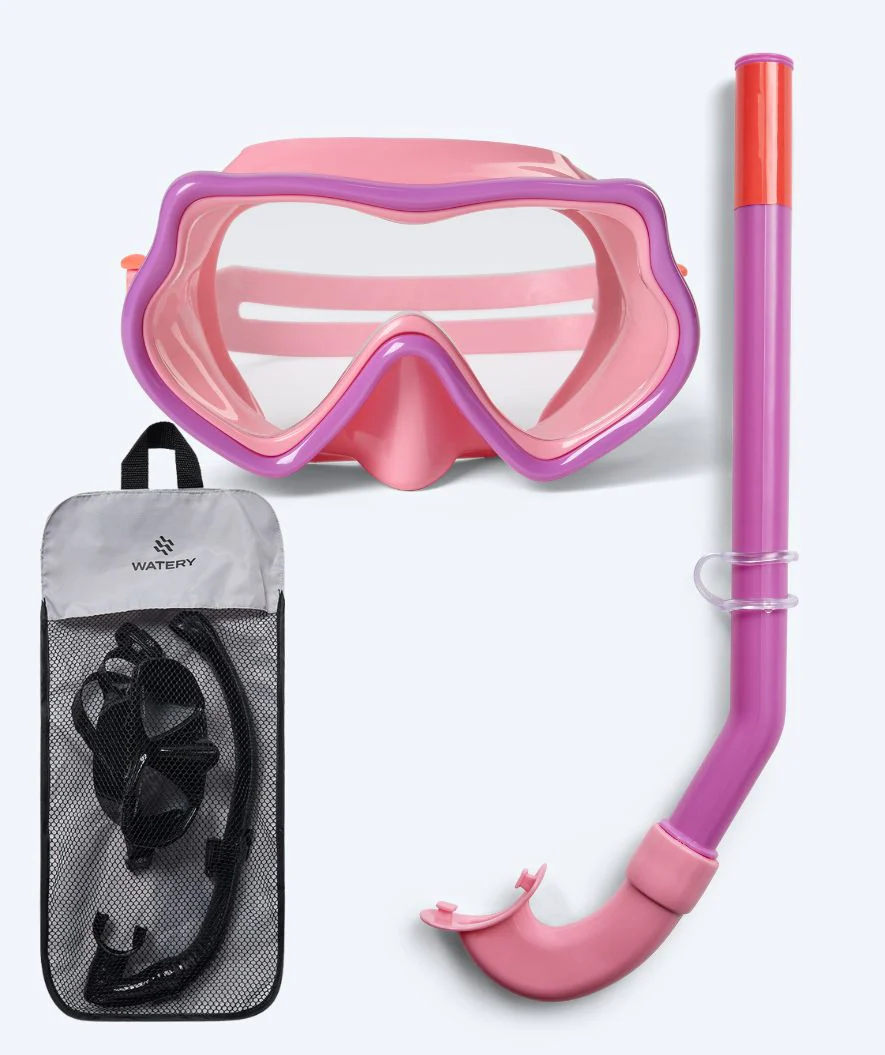 Watery Combo Schnorchelset für Kinder (4-10) - Pulina - Hellrosa/Lila - Image 11