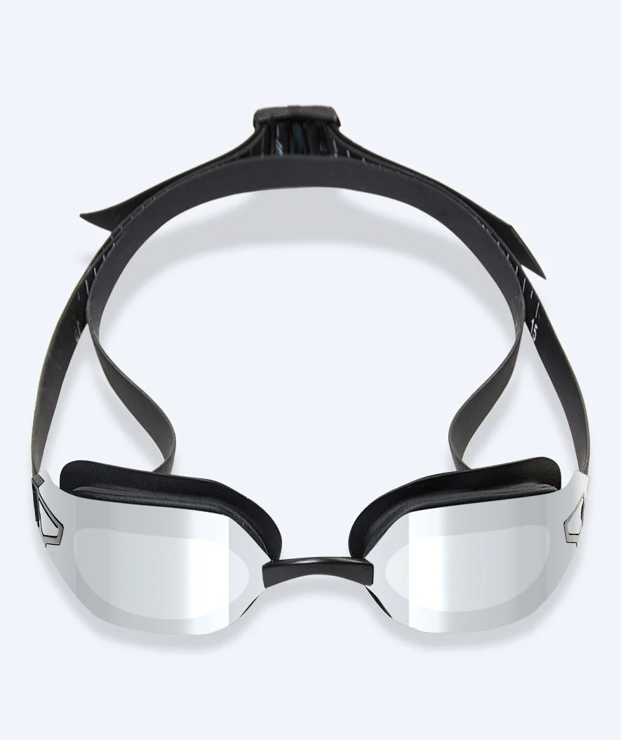 Watery Wettkampf Schwimbrille für Kinder - Power Lane - Schwarz/Silber - Image 2