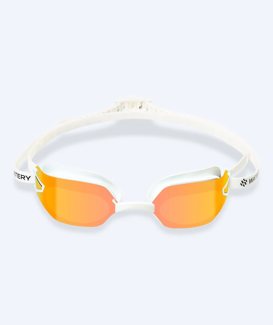 Watery Wettkampf Schwimbrille für Kinder - Power Lane - Weiß/Gold - Image 2