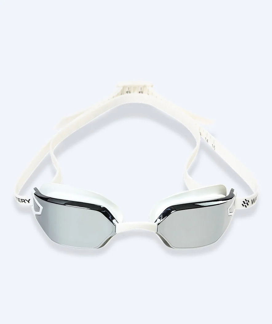 Watery Wettkampf Schwimbrille für Kinder - Power Lane - Weiß/Silber - Image 2