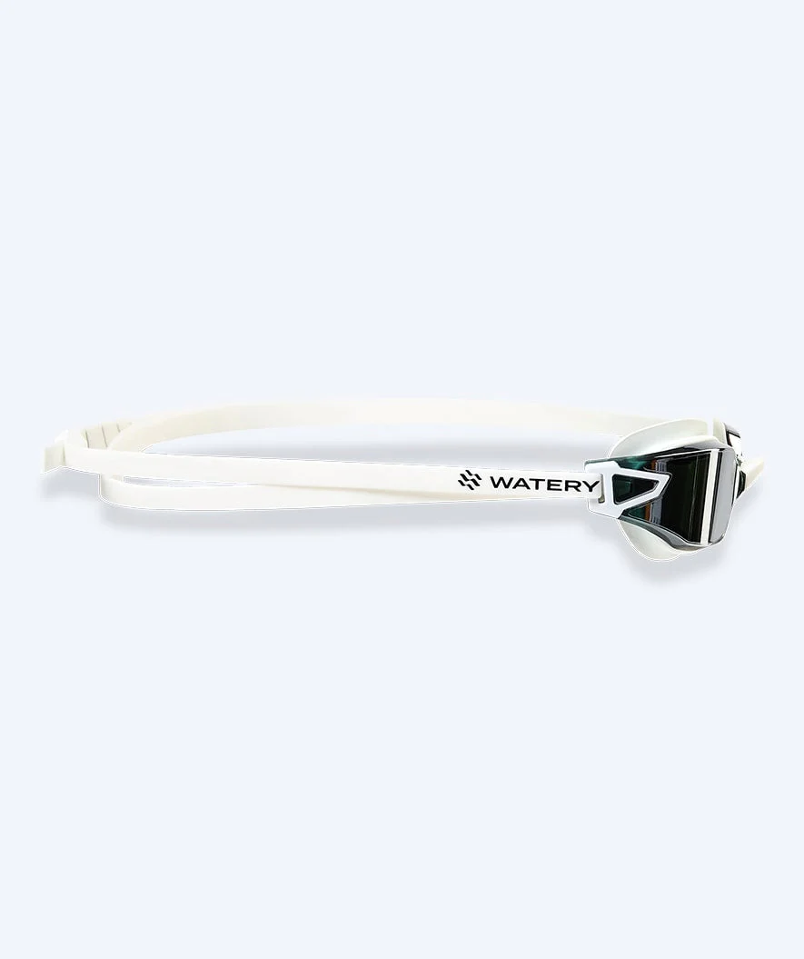 Watery Wettkampf Schwimbrille für Kinder - Power Lane - Weiß/Silber - Image 5