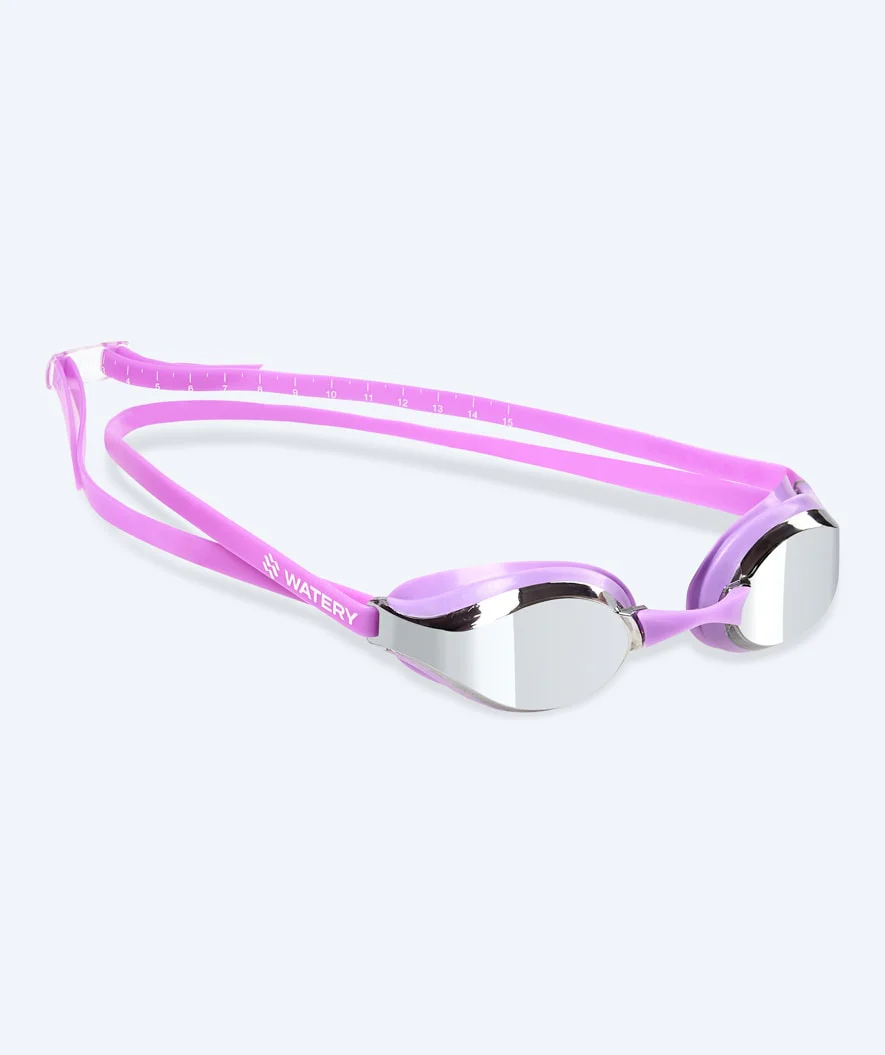 Watery Elite Schwimmbrillen - Poseidon Mirror - Lila/Silber