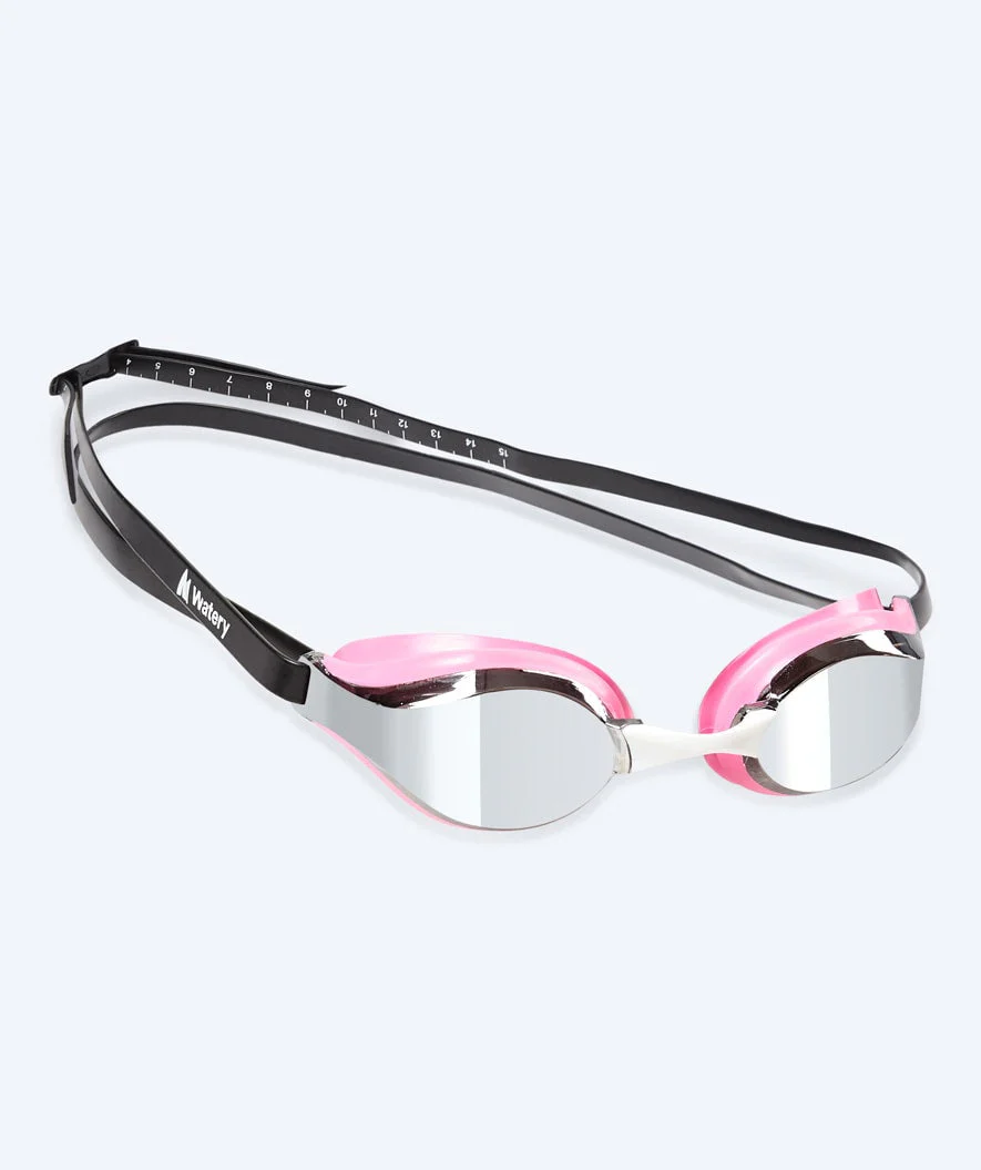 Watery Elite Schwimmbrillen - Poseidon Mirror - Rosa/Silber