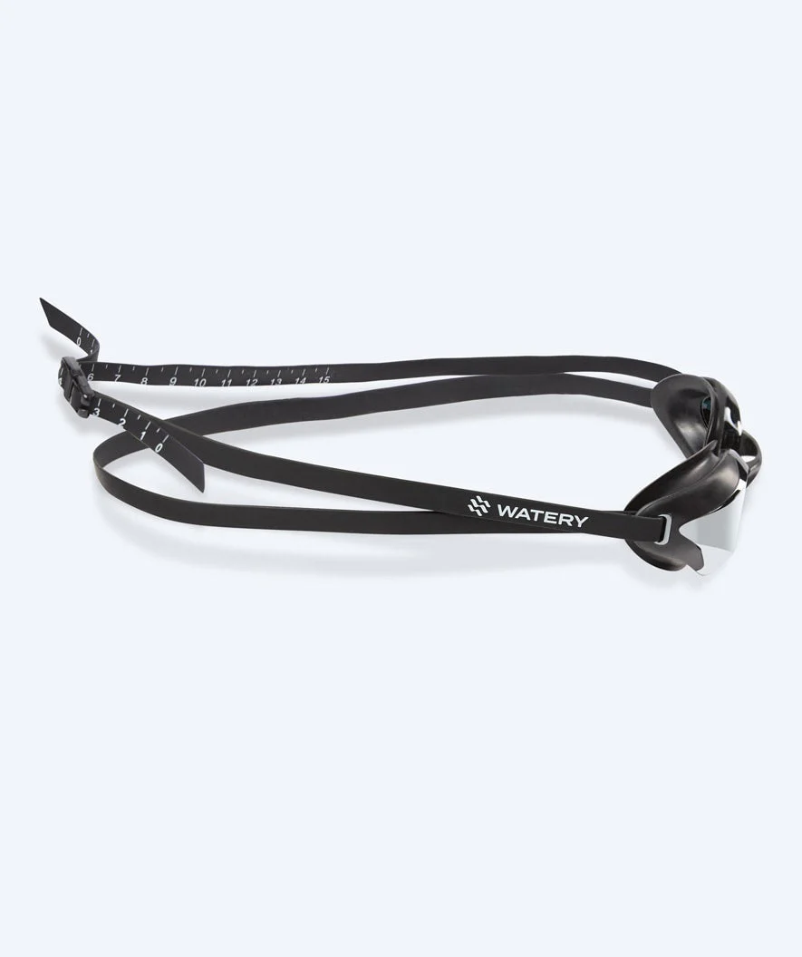 Watery Elite Schwimmbrillen - Poseidon Ultra Mirror - Schwarz/Silber - Image 4
