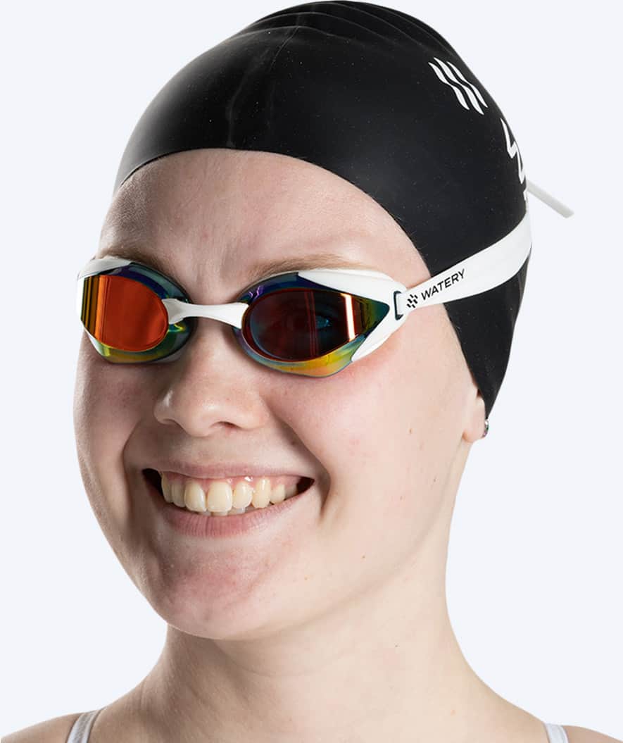 Watery Elite Schwimmbrillen - Poseidon Ultra Mirror - Weiß/Gold - Image 11
