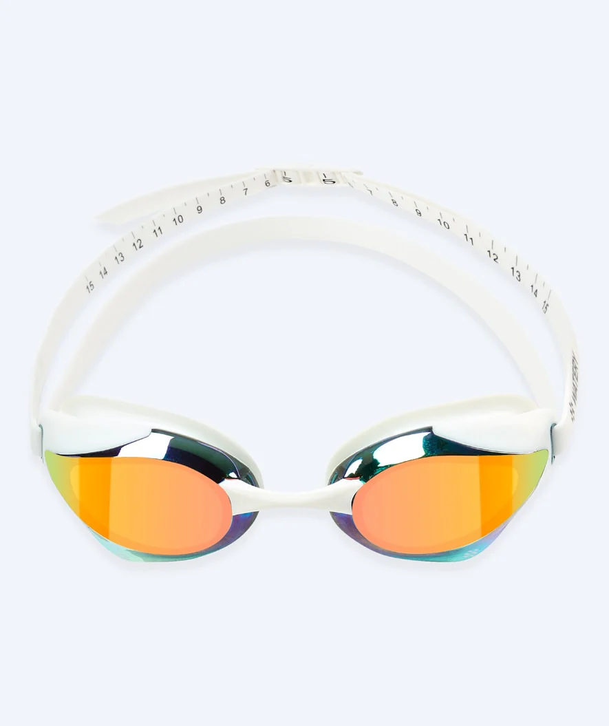 Watery Elite Schwimmbrillen - Poseidon Ultra Mirror - Weiß/Gold - Image 2