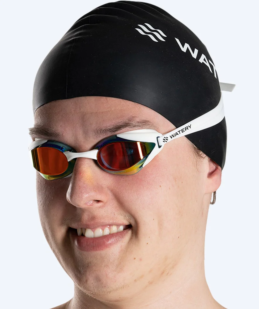 Watery Elite Schwimmbrillen - Poseidon Ultra Mirror - Weiß/Gold - Image 8