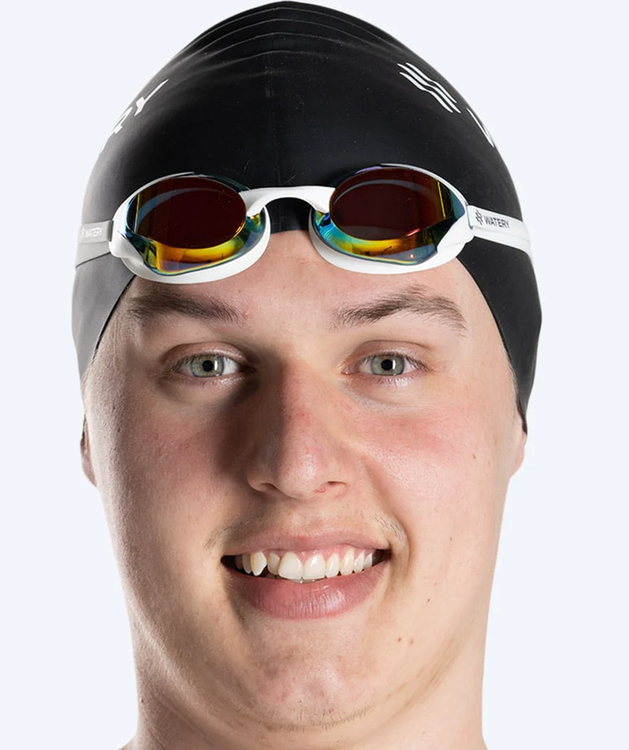Watery Elite Schwimmbrillen - Poseidon Ultra Mirror - Weiß/Gold - Image 9