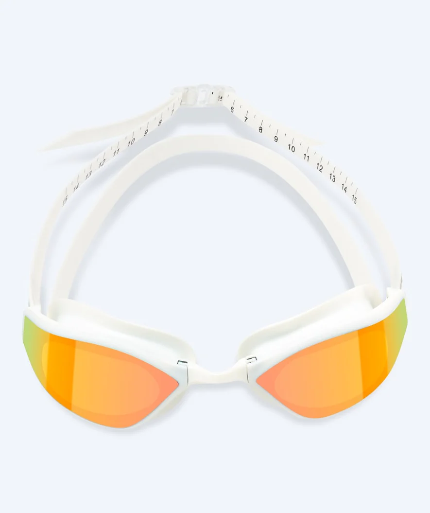Watery Elite Schwimmbrillen - Storm Racer Mirror - Weiß/Gold - Image 2