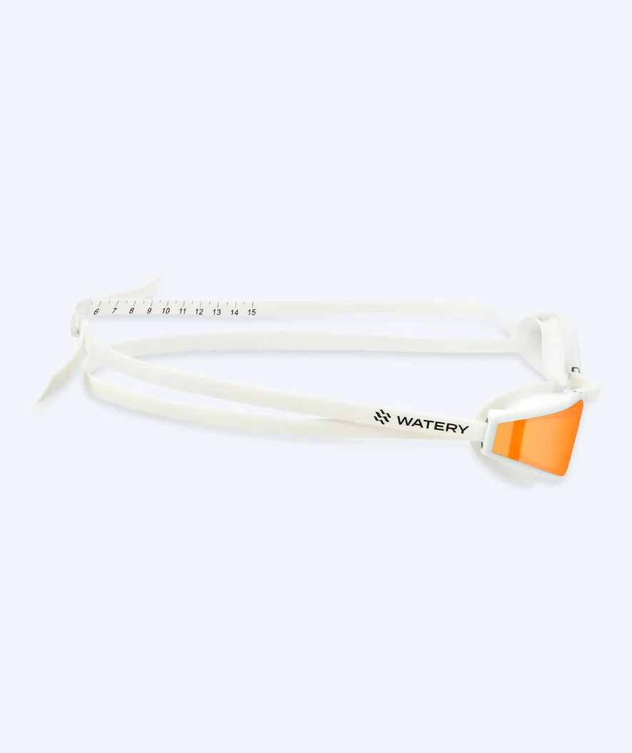 Watery Elite Schwimmbrillen - Storm Racer Mirror - Weiß/Gold - Image 4
