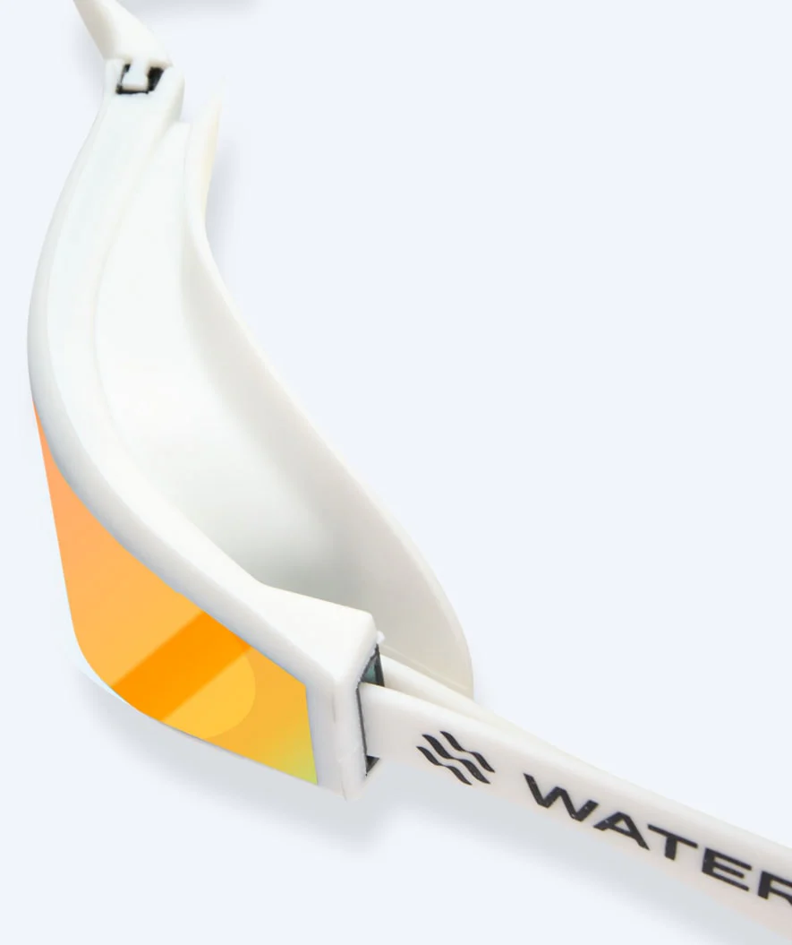 Watery Elite Schwimmbrillen - Storm Racer Mirror - Weiß/Gold - Image 5