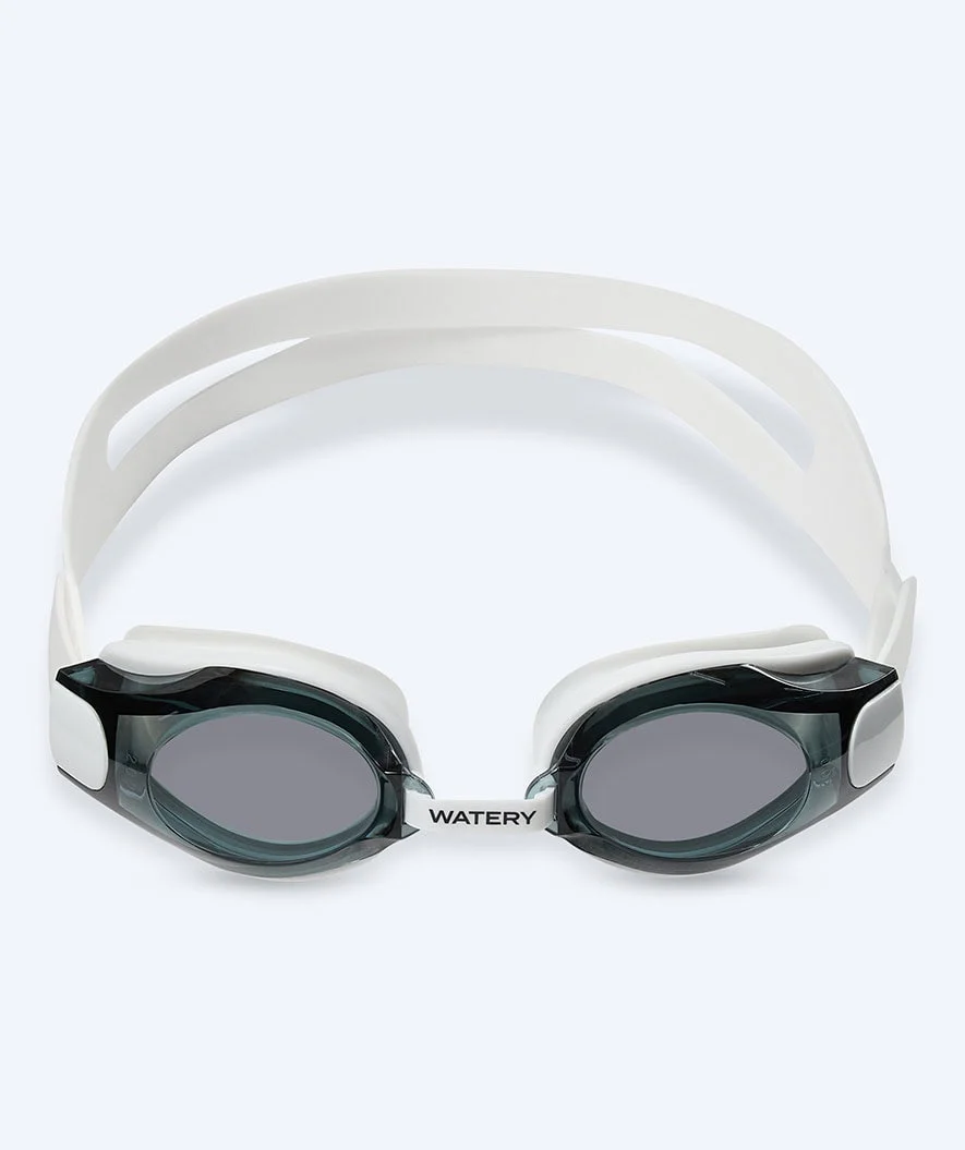 Watery Schwimmbrillen mit Sehstärke für Kurzsichtige Erwachsene - (-2.0) – (-5.0) - Naida - Weiß (Smoke Scheiben) - Image 6