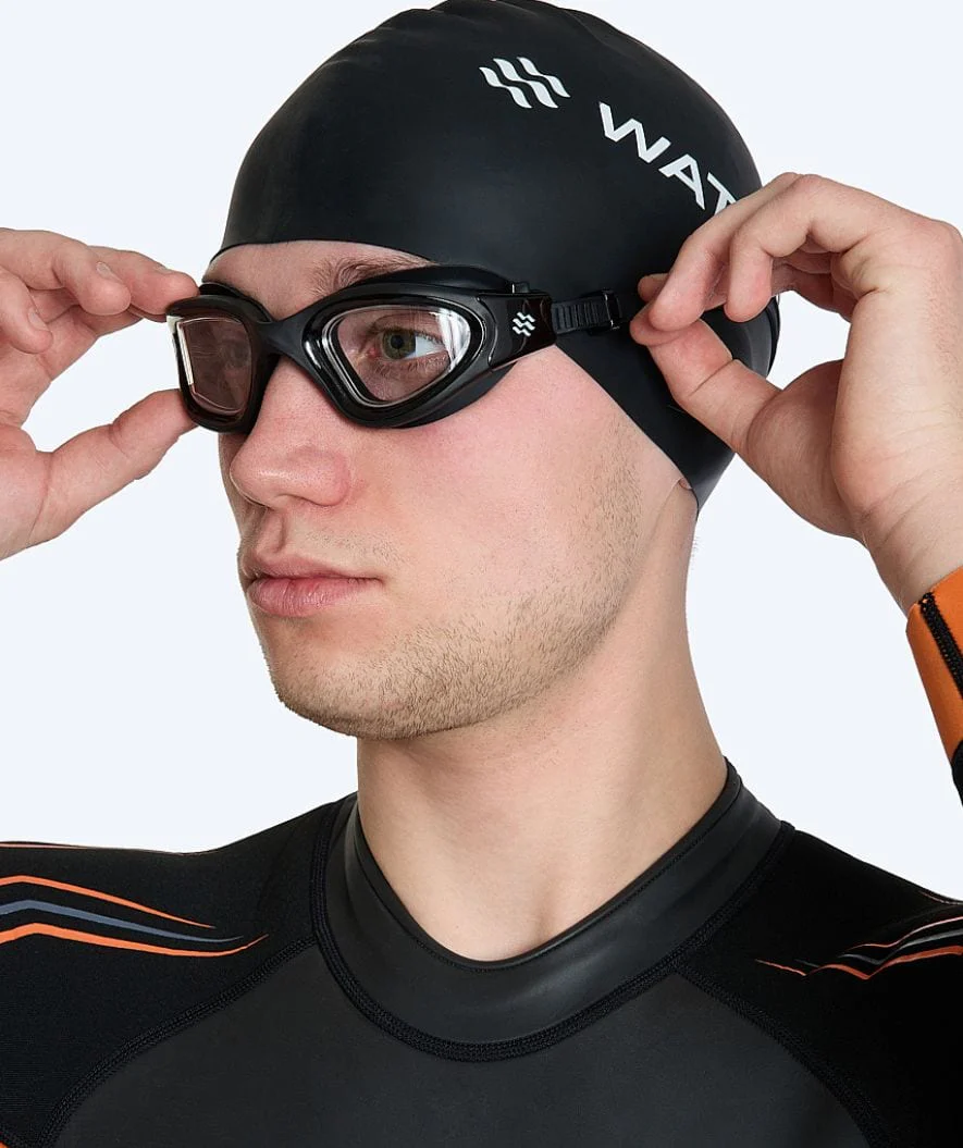 Watery Schwimmbrillen mit Sehstärke für Kurzsichtige Erwachsene - (-2.0) – (-6.0) - Raven Active - Schwarz/Klar - Image 4