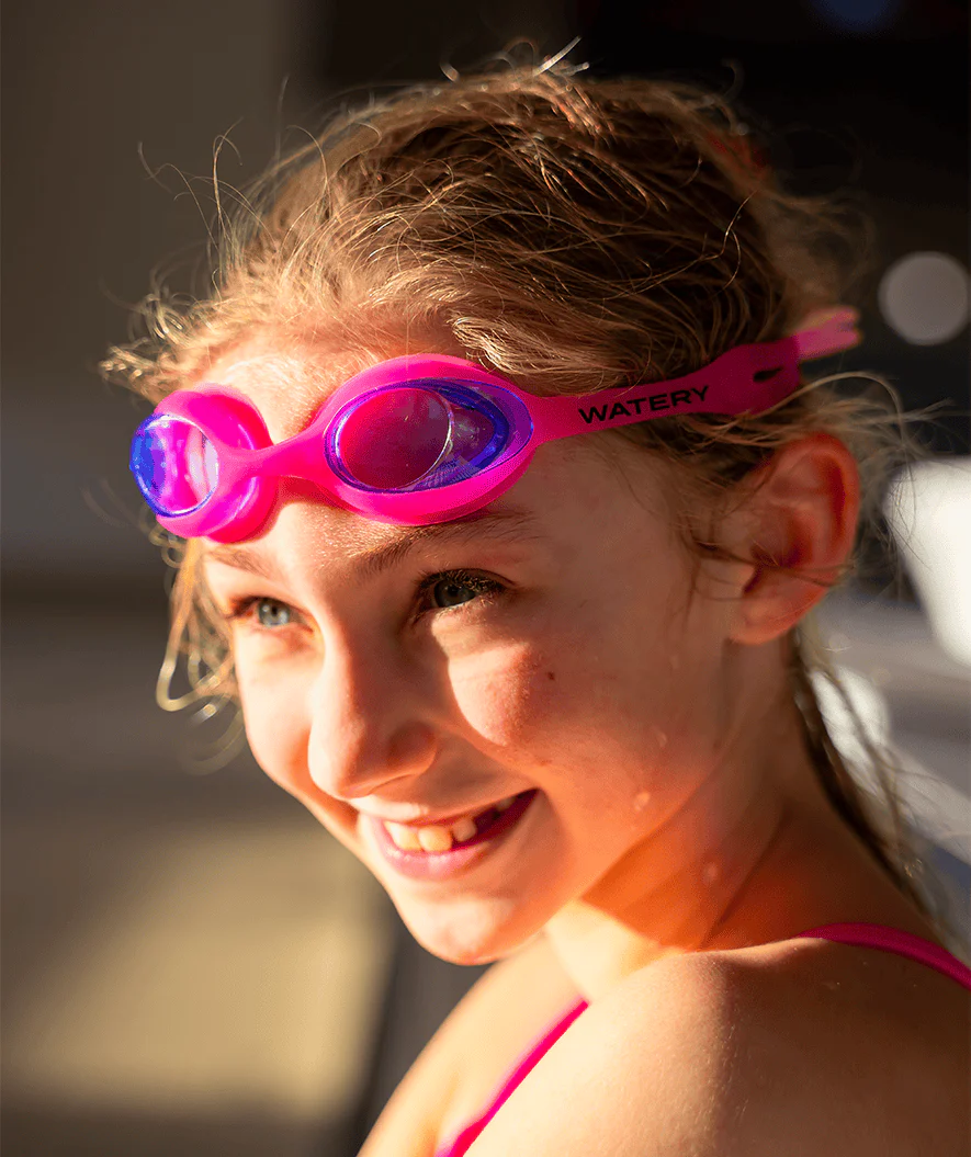 Watery Schwimmbrillen mit Sehstärke für Kurzsichtige Kinder - (-1.0) – (-6.0) - Matira - Hellrosa/Blau - Image 4