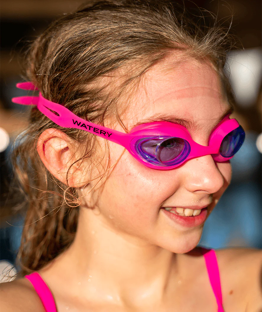Watery Schwimmbrillen mit Sehstärke für Kurzsichtige Kinder - (-1.0) – (-6.0) - Matira - Hellrosa/Blau - Image 6